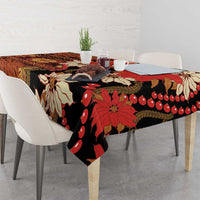 Hawaii Christmas Poinsettia Lei Tablecloth Tapa Pattern - Polynesian Pride