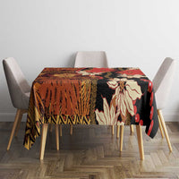 Hawaii Christmas Poinsettia Lei Tablecloth Tapa Pattern - Polynesian Pride