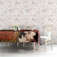 Hawaii Christmas Poinsettia Lei Tablecloth Tapa Pattern - Polynesian Pride