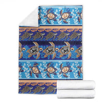 Hawaii Turtles Pattern Special Blue Blanket - Polynesian Pride