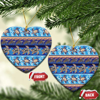 Hawaii Turtles Pattern Special Blue Ceramic Ornament - Polynesian Pride