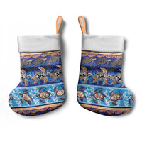 Hawaii Turtles Pattern Special Blue Christmas Stocking - Polynesian Pride