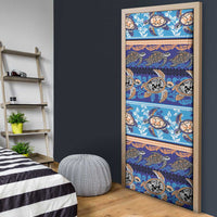 Hawaii Turtles Pattern Special Blue Door Cover - Polynesian Pride