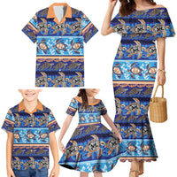 Hawaii Turtles Pattern Special Blue Family Matching Mermaid Dress and Hawaiian Shirt - Polynesian Pride
