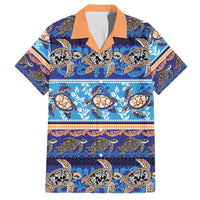 Hawaii Turtles Pattern Special Blue Family Matching Summer Maxi Dress and Hawaiian Shirt - Polynesian Pride