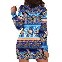 Hawaii Turtles Pattern Special Blue Hoodie Dress - Polynesian Pride