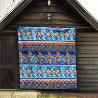 Hawaii Turtles Pattern Special Blue Quilt - Polynesian Pride
