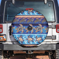 Hawaii Turtles Pattern Special Blue Spare Tire Cover - Polynesian Pride