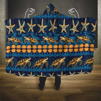Hawaii Turtles Starfish Unique Pattern Hooded Blanket - Polynesian Pride