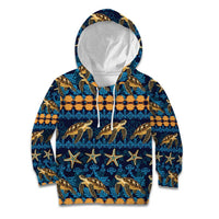 Hawaii Turtles Starfish Unique Pattern Kid Hoodie - Polynesian Pride