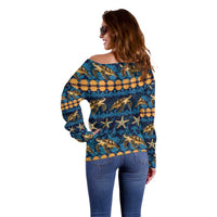 Hawaii Turtles Starfish Unique Pattern Off Shoulder Sweater - Polynesian Pride