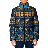 Hawaii Turtles Starfish Unique Pattern Padded Jacket - Polynesian Pride