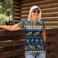 Hawaii Turtles Starfish Unique Pattern Women Polo Shirt - Polynesian Pride