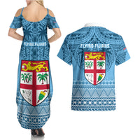 Fiji Rugby Couples Matching Summer Maxi Dress and Hawaiian Shirt Fijian Go 2023 World Cup LT01 - Polynesian Pride