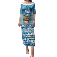 Fiji Rugby Puletasi Fijian Go 2023 World Cup LT01 Long Dress Blue - Polynesian Pride
