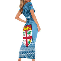 Fiji Rugby Short Sleeve Bodycon Dress Fijian Go 2023 World Cup LT01 - Polynesian Pride