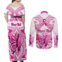 personalised-pink-out-couples-matching-off-shoulder-maxi-dress-and-long-sleeve-button-shirts-breast-cancer-awareness-polynesian-pattern-white-version