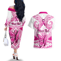 personalised-pink-out-couples-matching-off-the-shoulder-long-sleeve-dress-and-hawaiian-shirt-breast-cancer-awareness-polynesian-pattern-white-version