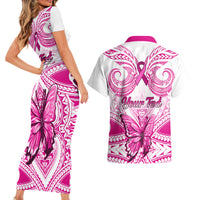 personalised-pink-out-couples-matching-short-sleeve-bodycon-dress-and-hawaiian-shirt-breast-cancer-awareness-polynesian-pattern-white-version