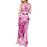 personalised-pink-out-tank-maxi-dress-breast-cancer-awareness-polynesian-pattern-white-version
