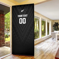Custom Football New Zealand Door Cover Aotearoa United Black Version - Polynesian Pride