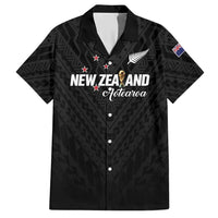 Custom Football New Zealand Hawaiian Shirt Aotearoa United Black Version - Polynesian Pride