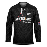 Custom Football New Zealand Hockey Jersey Aotearoa United Black Version LT01 Unisex Black - Polynesian Pride