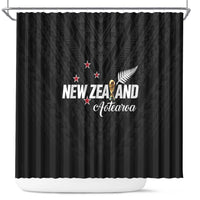 Football New Zealand Shower Curtain Aotearoa United Black Version LT01 Black - Polynesian Pride