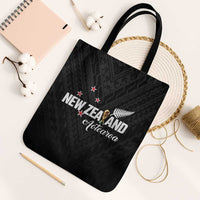 Football New Zealand Tote Bag Aotearoa United Black Version LT01 Black Strap One Size Black - Polynesian Pride