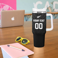 Custom Football New Zealand Tumbler With Handle Aotearoa United Black Version LT01 - Polynesian Pride