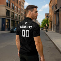 Custom Football New Zealand Zipper Polo Shirt Aotearoa United Black Version LT01 - Polynesian Pride