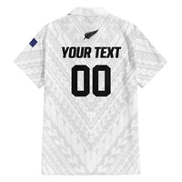 Custom Football New Zealand Family Matching Off Shoulder Short Dress and Hawaiian Shirt Aotearoa United White Version LT01 - Polynesian Pride