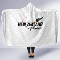Football New Zealand Hooded Blanket Aotearoa United White Version LT01 One Size White - Polynesian Pride