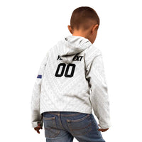 Custom Football New Zealand Kid Hoodie Aotearoa United White Version - Polynesian Pride