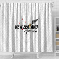 Football New Zealand Shower Curtain Aotearoa United White Version LT01 - Polynesian Pride