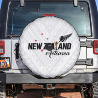 Football New Zealand Spare Tire Cover Aotearoa United White Version LT01 White - Polynesian Pride