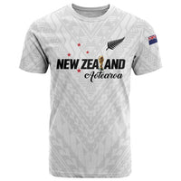 Custom Football New Zealand T Shirt Aotearoa United White Version LT01 White - Polynesian Pride