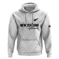 Custom Football New Zealand Zip Hoodie Aotearoa United White Version - Polynesian Pride