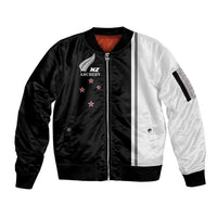 Personalised New Zealand 2025 Archery Basic Sleeve Zip Bomber Jacket Archery NZ LT01 Unisex Black - Polynesian Pride