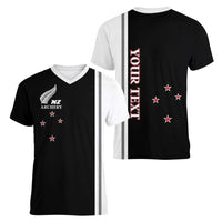Personalised New Zealand 2025 Archery Basic Women V-Neck T-Shirt Archery NZ LT01 - Polynesian Pride
