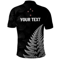 Personalised New Zealand 2025 Archery Polo Shirt Aotearoa Silver Arrows Black