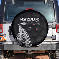 New Zealand 2025 Archery Spare Tire Cover Aotearoa Silver Arrows Black