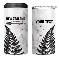 Personalised New Zealand 2025 Archery 4 in 1 Can Cooler Tumbler Aotearoa Silver Arrows White LT01 One Size: 16 oz White - Polynesian Pride