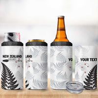 Personalised New Zealand 2025 Archery 4 in 1 Can Cooler Tumbler Aotearoa Silver Arrows White LT01 - Polynesian Pride