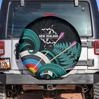 New Zealand Archery Spare Tire Cover Turquoise Maori Silver Fern