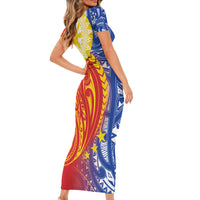 Philippines Family Matching Short Sleeve Bodycon Dress and Hawaiian Shirt Pilipinas Polynesian Pattern