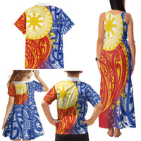 Philippines Family Matching Tank Maxi Dress and Hawaiian Shirt Pilipinas Polynesian Pattern