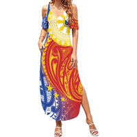 Philippines Summer Maxi Dress Pilipinas Polynesian Pattern