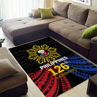 Philippines Independence Day Area Rug Filipino 126th Anniversary Sun Tattoo