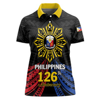 Personalized Philippines Independence Day Women Polo Shirt Filipino 126th Anniversary Sun Tattoo